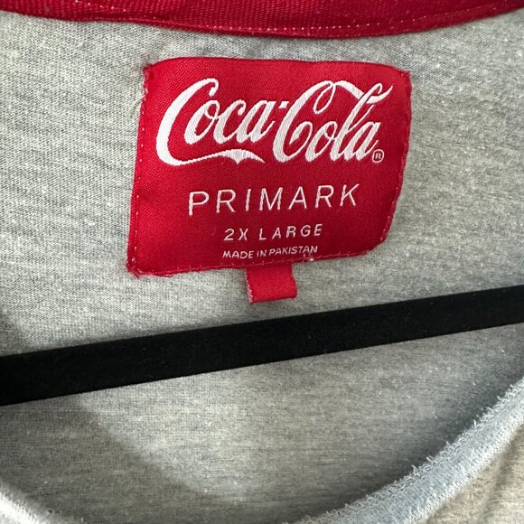 2XL Coca-Cola Primark Grey Tee Shirt - Picture 3 of 6